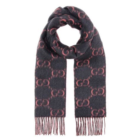 gucci 75 wool and 25 alpaca scarf|gucci print silk neck bow.